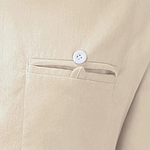 Бебеа копче Обични кошули за мажи, есен памучен постелнина, јака со долги ракави врвови летни кошули со предни џебови