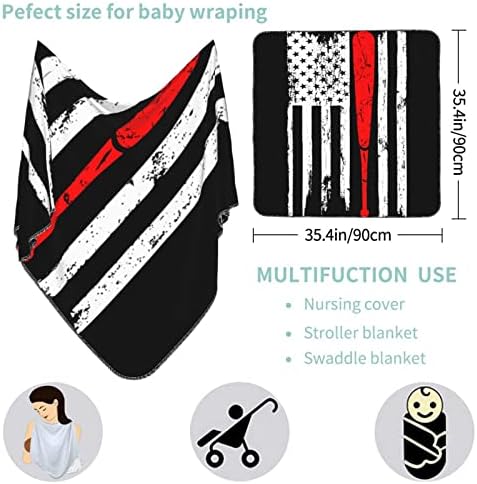 Бејзбол мекобол САД знамето бебе ќебе кое прима ќебе за новороденче за носење на обвивка за обвивка за шетач на расадник