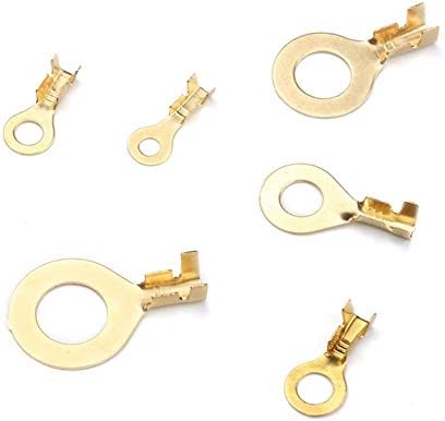 Circuit Wiling 3,2 mm-10.2mm месинг прстен кабелски лаги прстени очите златни златни не-изолирани жични кабелски конектори терминали