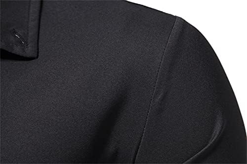 Машки Основни Модни Опуштени Карирани Фустани Кошули Едноставна Боја Блок Кошула Со Долги Ракави Копче Надолу Бизнис Блуза