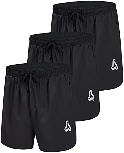 Silkworld Mens Gym Shorts Брзо суво за вежбање Атлетски шорцеви 3 инчи, пакет од 3