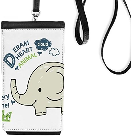 Сон облак слон сиво животински телефонски паричник чанта што виси мобилна торбичка црн џеб