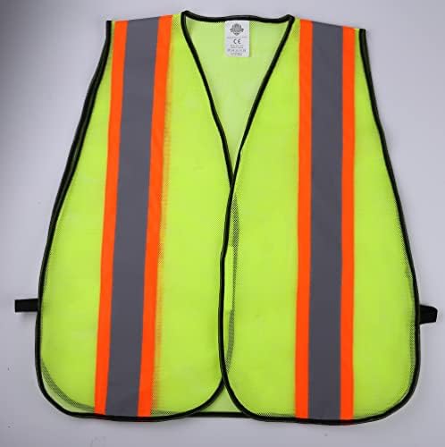Dazonity High Visibility Safety Vest,20 Packs,Orange,Lightweight,Adjustable & Elastic Vest,Hi Vis Reflective Strips, Mesh Safety Vest Fit