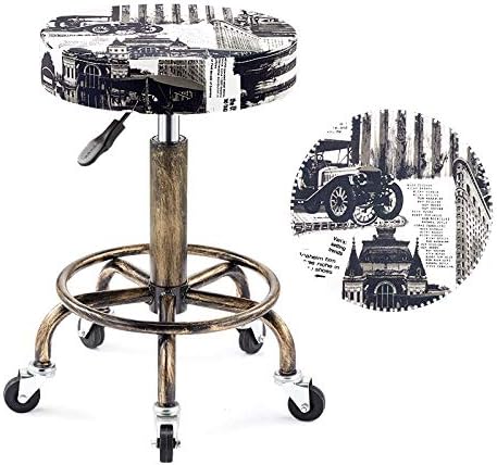 Тркалезна столица со тркала ， бар столче со замок шема синтетичко кожно седиште ， прилагодлива висина 46-60 см ， Поддржана
