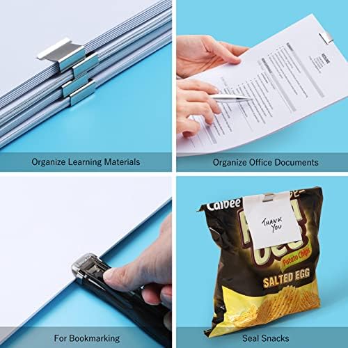 Gireoran 2 пакувања за прицврстувачи на хартија за хартија, ги заменува традиционалните клипови за врзивно средство и хартија со 80 клипови