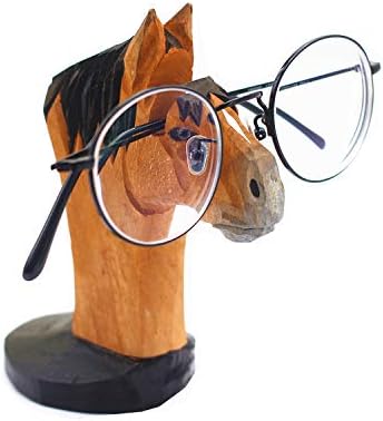 Tang Song Creative Wood Hand Ressed Eyeglass Holder Рачно изработен нос коњ штанд за канцелариски биро дома