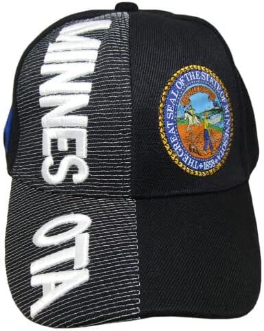 Минесота држава црно бело букви лепенка од странично извезено капаче за капа