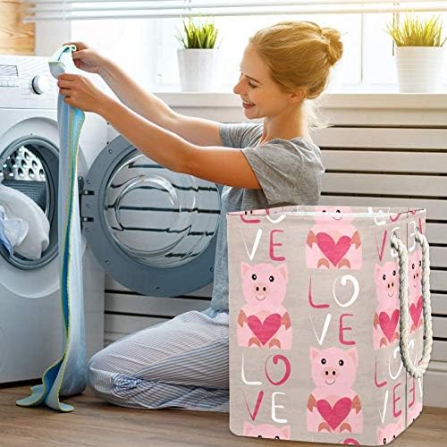 Unicey Симпатична свиња водоотпорна перачка за преклопување на перална за попречувања за детска соба спална соба бебе расадник