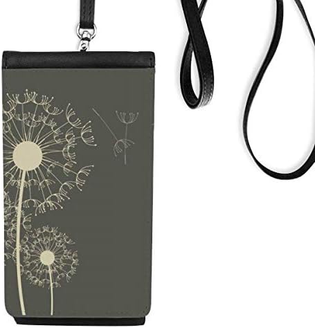 Глуварче цвеќиња и илустрација Телефонска чанта чанта што виси мобилна торбичка црн џеб