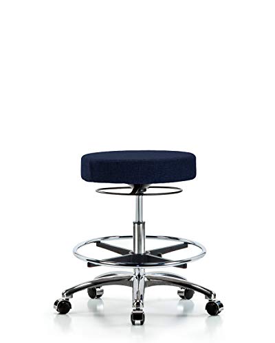 Labtech Седење LT42561 Столче за средна клупа, ткаенина, хромирана база/прстен за нозе/тркала, морнарица