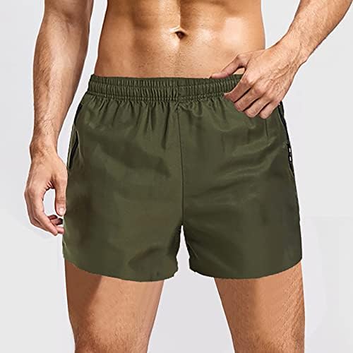 Брзо суви шорцеви за мажи со џеб, еластична атлетска вежба за вежбање фитнес шорцеви цврсти пливање стебла