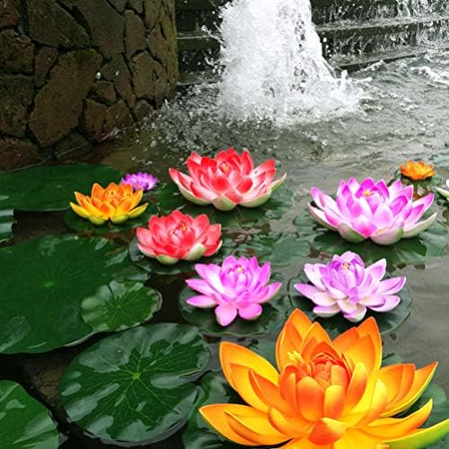 Ifundom 5pcs Лили влошки за езерца, вештачки лотос- вода за лилјани и лебдат лотоси за пена за градинарски езерце езерце аквариум
