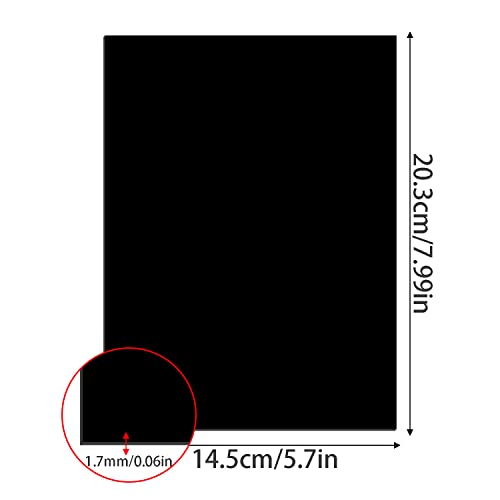 Qeeyon 10 парчиња црни акрилни чаршафи, 8 x 6 инчи плексиглас чаршафи ласерски сечење акрилни табли 1/16 инчи дебели непроирни