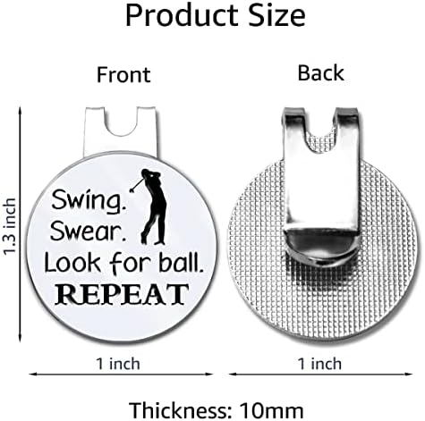 Hafhue Swing Swear Барајте топка повторувачки маркер за топка со магнетна капа, маркери за голф топка за тато, смешни додатоци
