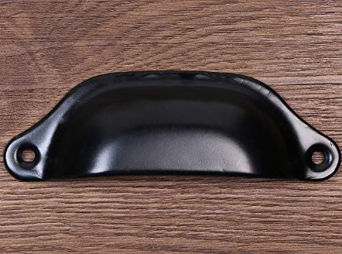 Само за дизајн на фиоки во форма на обвивка од самоккси, црни метални кујнски копчиња за влечење рачки - 3 7/8 инчи кантари за фиока