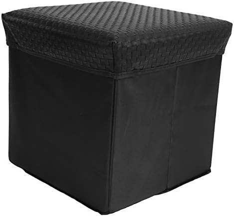 Кадимендиум преклопен простор за заштеда на столче за складирање црна облека со голем капацитет - отпорен на стапало столче вештачка кожа за спална