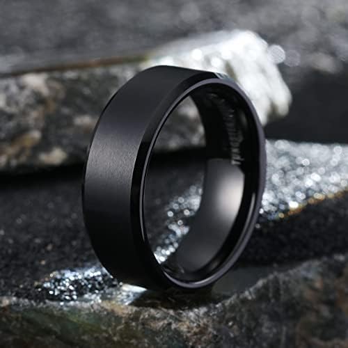 Кралот ќе основно 6мм 7мм 8мм 9мм 10мм мажи свадба црна/сребрена волфрам прстен мат финиш заштитена полирана удобност на работ