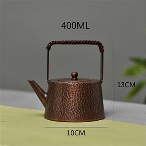 Jeonswod рачно изработено чајник чајник занаетчиски занаетчиски чист бакар чај сет 400 мл