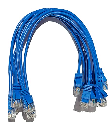 Слим CAT6A Ethernet Patch Cable, 1FT, 10 GB Hight Speed ​​Network Cable - RJ45, голи бакарна жица, 28AWG, 550MHz