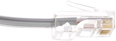 ACL 7 стапки RJ45 Машки до машки телефонски рамен кабел, обратна, сребрена сатен, 1 пакет