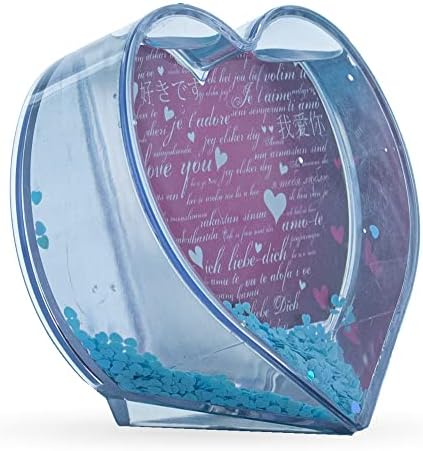 Денот на таткото во форма на срце, чиста акрилна пластична рамка за слика на вода