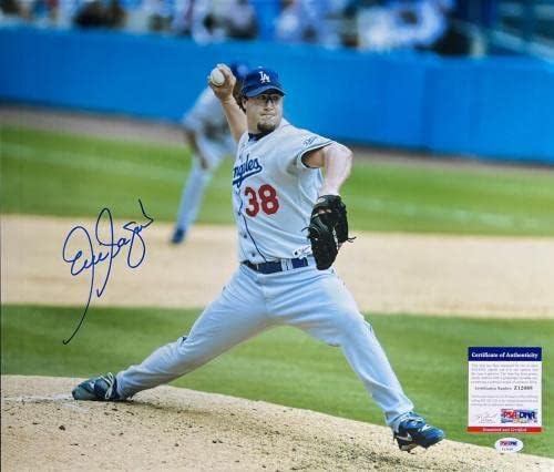 Ерик Гагн Лос Анџелес Доџерс потпиша 16x20 Photo PSA Z12068 - Автограмирани фотографии од MLB