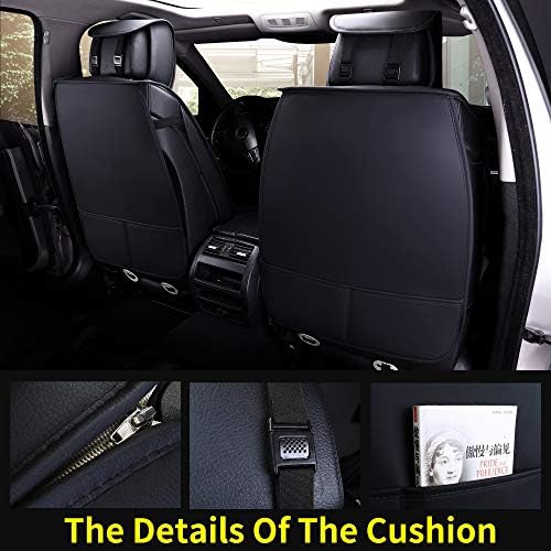 Aierxuan 5pcs Car Seat Seat Covers Full Set со водоотпорна кожа, воздушно перниче компатибилно автомобилско возило со перниче за перничиња