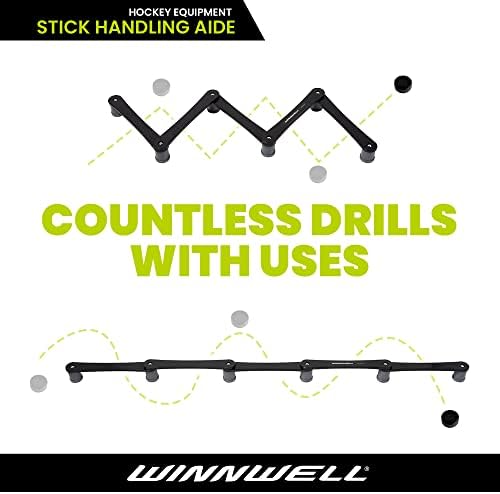 Winnwell Хокеј Основни Stickhandling Помош-Стап Ракување Тренер Погоден за на &засилувач; Исклучување На Мраз, Подобрување На Контрола Пак &засилувач; Координација Поминува П
