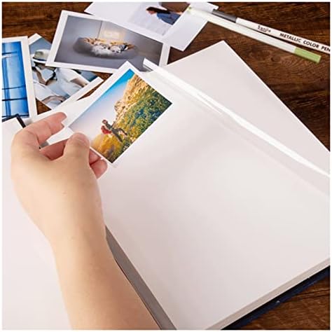 Tomyeus Фото албум Креативен паста тип со голема капацитет бела хартија црна хартија внатрешна страница семејна фото албум DIY