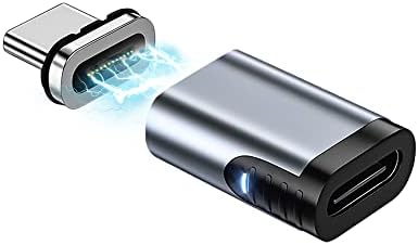 AUCON USB C Магнетски адаптер 24PINS TYPE C CONNECTOR ARRESS + десен агол 4K@60Hz PD 100W Брзо полнење 10 GB/S трансфер на податоци компатибилен