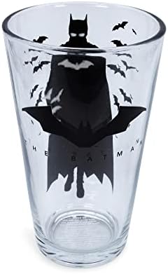 Дц Стрипови Логото На Филмот Бетмен Пинт Стакло | Традиционална Чаша За Пиво Стакларија За Алкохол, Пијалоци, Пијалоци Во Паб | Декор За Домашни