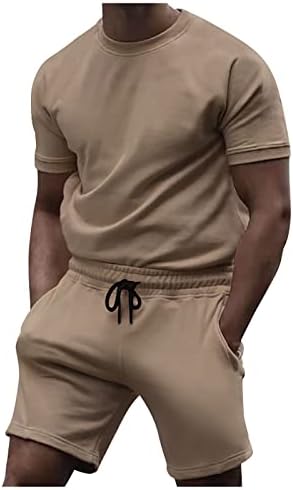 Менки шорцеви за мажи од Ymosrh Постави спортска облека 2 парчиња летни облеки во кошаркарски шорцеви за кошула за пот, кошула кошула