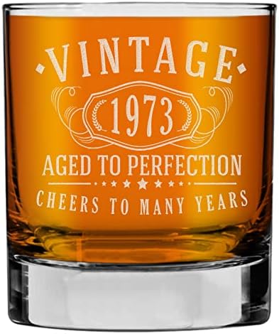 Забележано Куче Компанија Гроздобер 1973 Гравирани Виски Стакло-50-ти Роденденски Подароци За Мажи-Навива на 50 години - 50-Ти