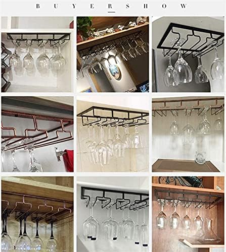 DVTEL 4 реда вино стаклена полица, наопаку домашна железничка уметничка полица, чаша за вино што виси решетки за складирање