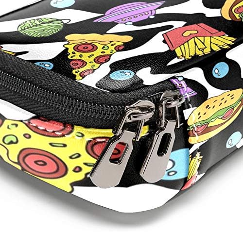 Симпатична беспрекорна шема со пица 84x55in кожа молив со молив, торба со пенкало со двојна торбичка за складирање торби за торби за