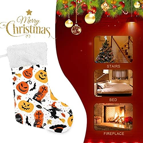 СИНЕСТУР Ноќта на вештерките тиква вештерка Божиќни чорапи Големи Божиќни чорапи за елка камин wallид што виси чорапи за чорапи за семејни празнични