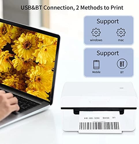 Печатач за термичка етикета на десктоп ZSEDP за 4x6 Производител на етикета за испорака на пакет 180мм/s USB BT Thermal Printer