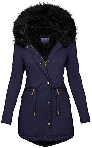 Случајни палта за жени Зима 2022 година Преголема јакна од пуфери, задебелен обложен палто руно топла надворешна облека со аспиратор за крзно