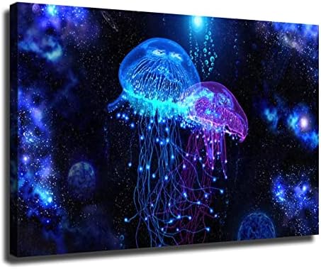 Медуза психоделични морски суштества постер и wallидна уметност слика за модерна постер за украси за куќи во спална соба