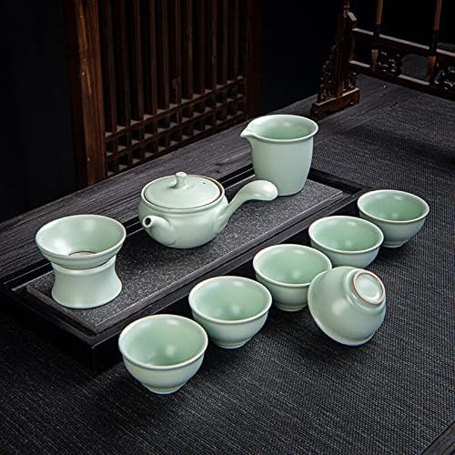Чај сет порцелан Кинески сет за чај Гонгфу, странична рачка за садови дома печка кунг фу чај сет кинески повеќебојни луксузни чајници