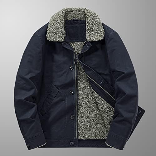 Мажите есен и зимски топол долг ракав stебл џеб лабава кошула врвна јакна палто и јакна и јакна