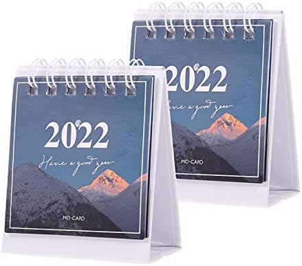 Кисангел 2 парчиња 2022 биро календари 2022 мини десктоп календарски распоред на канцелариски планер едноставен календар на калем