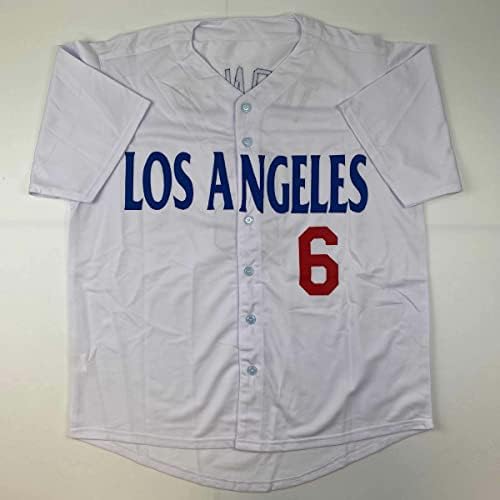 Автограмиран/потпишан Треа Тарнер Лос Анџелес ЛА бел бејзбол дрес Бекет Бас Коа