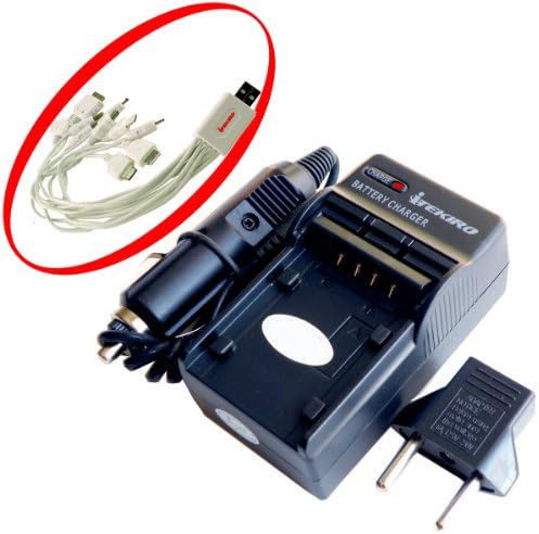 Itekiro AC Wall DC Car Battery Chit Chit For Panasonic DE-928A + Itekiro 10-во-1 USB кабел за полнење