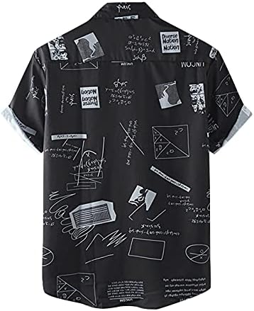Ubst Mens обични кошули лето гроздобер креативно графичко печатење хавајски кошула со краток ракав копче надолу надолу