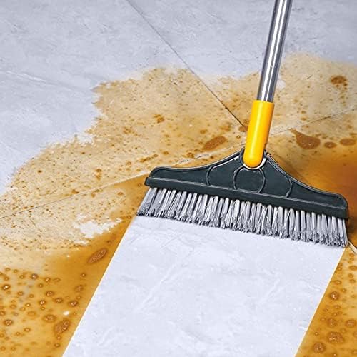 Knfut домаќинство притискање метли ， долга рачка ротирачка подот на пукнатината за чистење бања кујна одвојлива четка 2 во 1 метла за миење за миење прозорци