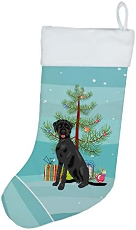 Богатства на Каролина WDK3005CS Doodle Black and Tan Christmas Christmas Christmas Stocking, камин што виси чорапи Божиќна сезона забава Декорации