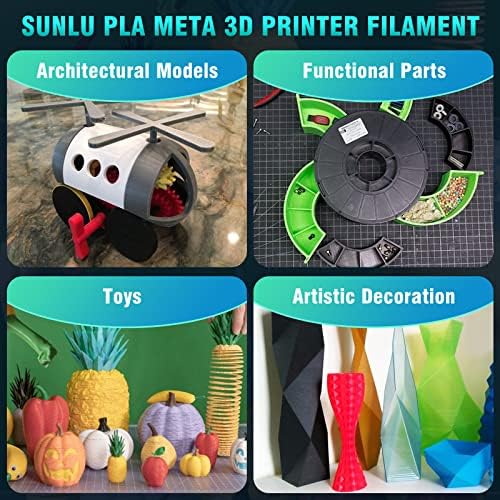 Sunlu 250G PLA мета -филамент 1,75мм пакет, 3D печатач за филаменти за печатач, повеќе кокошки, високо флуидно, брзо печатење за 3Д печатач