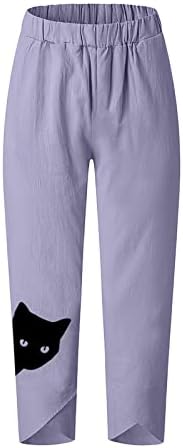 Амикадом тинејџерски девојки Обични панталони Панталони Постелнини графички опуштено вклопување FLARE BELL BOTLE CUT есен летни