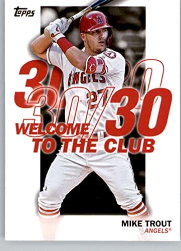 2023 Топс добредојде во клубот WC-15 Mike Trouts Лос Анџелес Ангели Бејзбол Трговска картичка